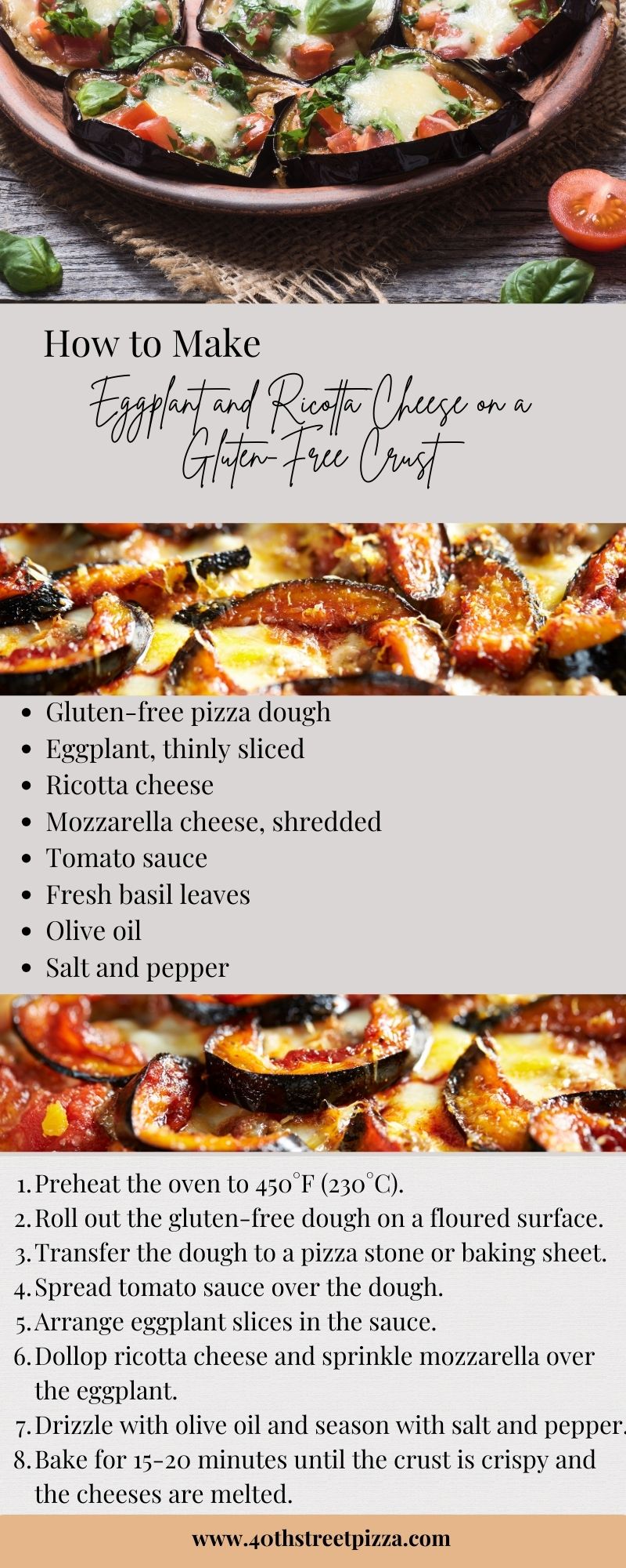 Eggplant and Ricotta Cheese on a Gluten-Free Crust infographic