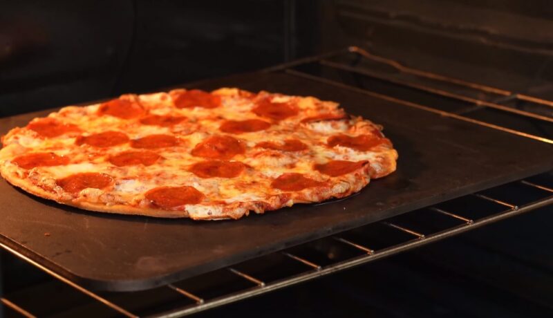 Gluten Free Pizza Crust in oven