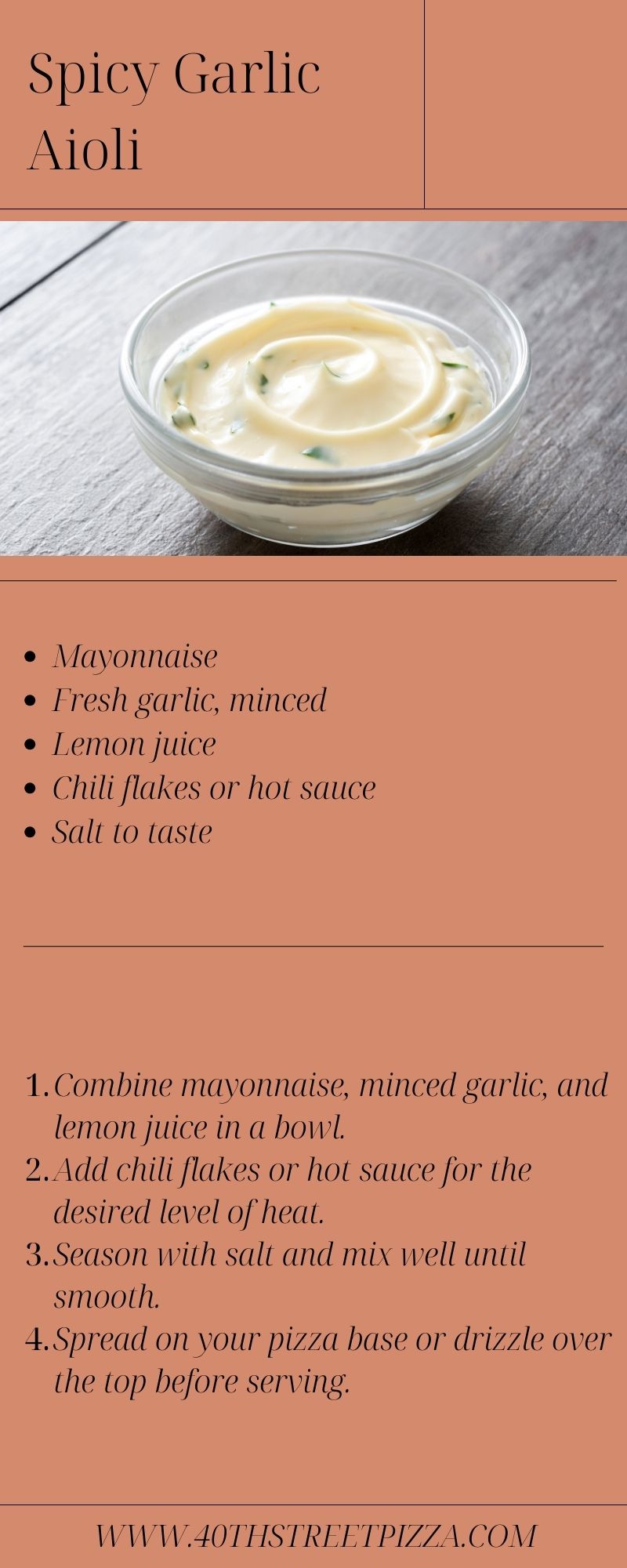 Spicy Garlic Aioli infographic