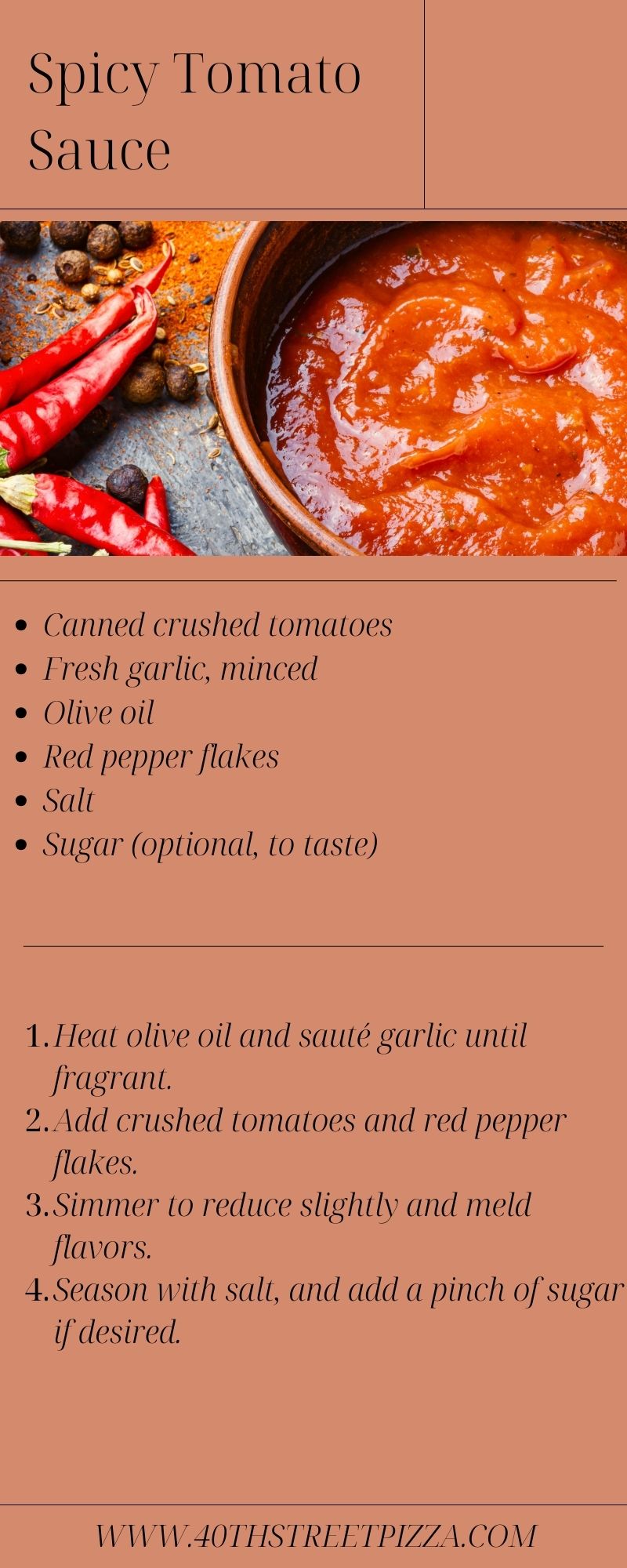 Spicy Tomato Sauce infographic
