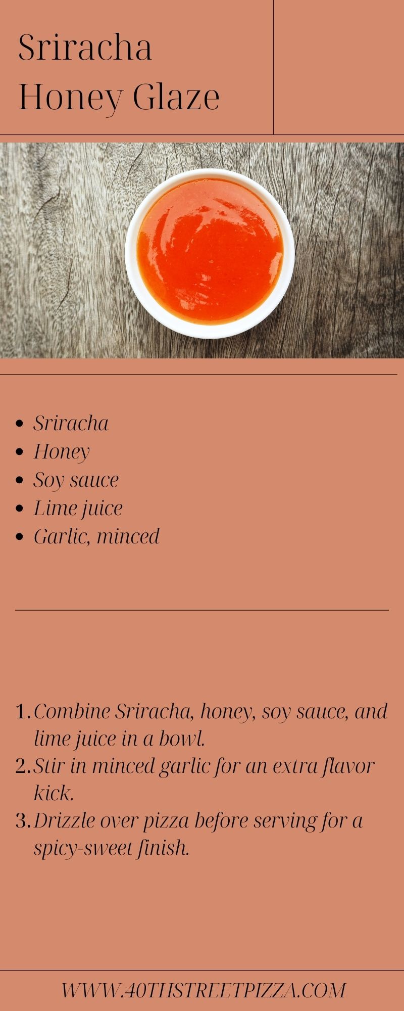 Sriracha Honey Glaze infographic