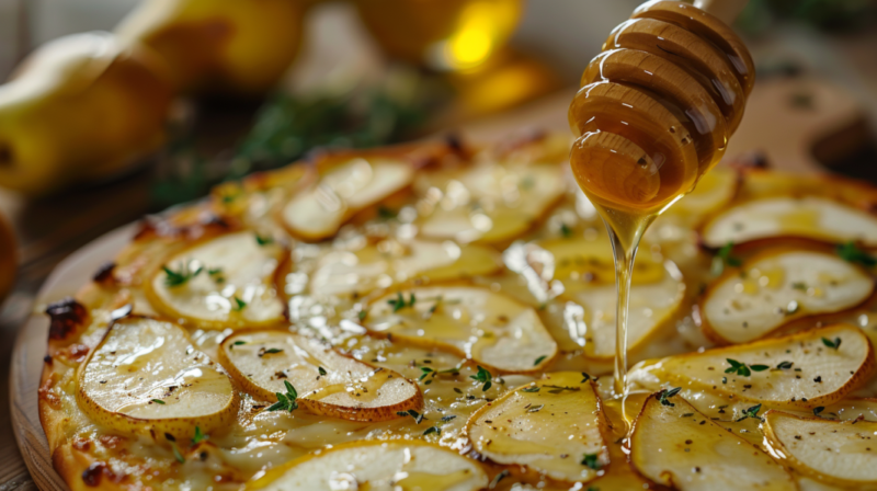 Sweet Pizza with Pears and Honey