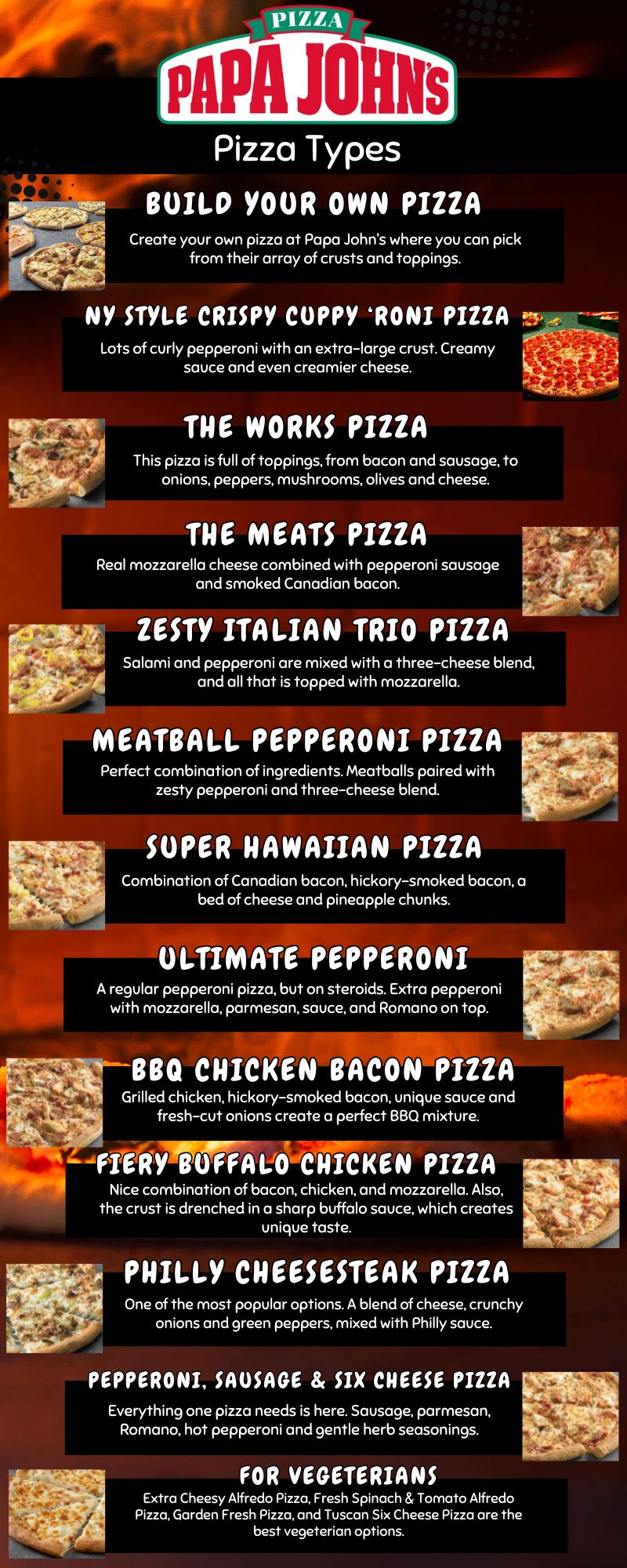 Best Papa Johns Pizza Types