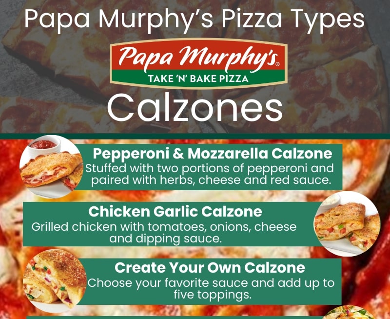Papa Murphy's calzone menu